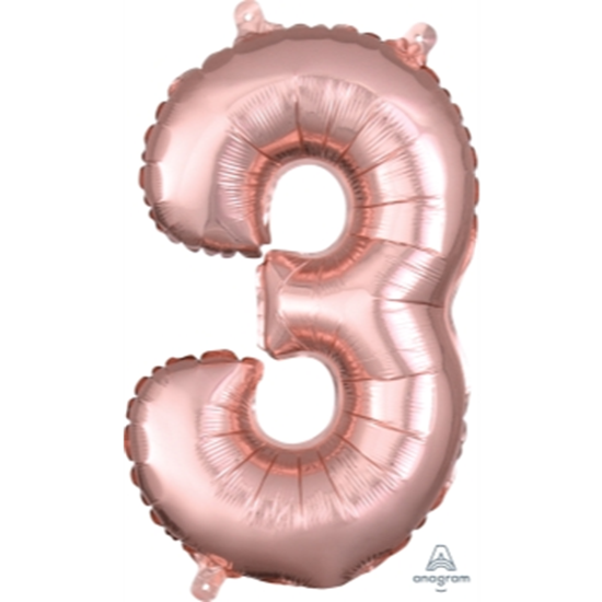 Picture of MINI SHAPE NUMBER 3  - ROSE GOLD (AIR FILLED)