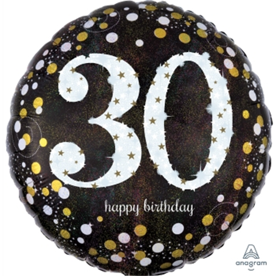 Image sur 30th - 18" FOIL - SPARKLING BIRTHDAY