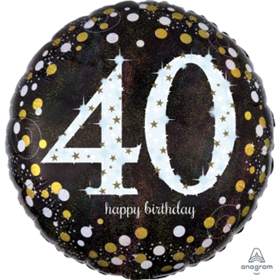 Image sur 40th - 18" FOIL - SPARKLING BIRTHDAY