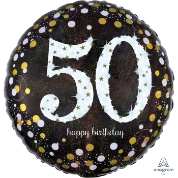 Image de 50th - 18" FOIL BALLOON - SPARKLING BIRTHDAY