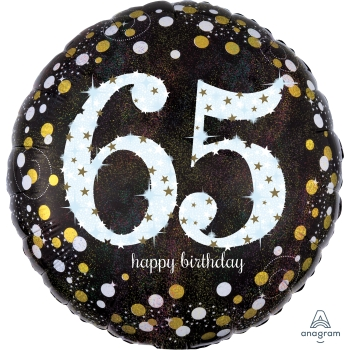 Picture of 65th - 18" FOIL BALLOON - SPARKLING BIRTHDAY