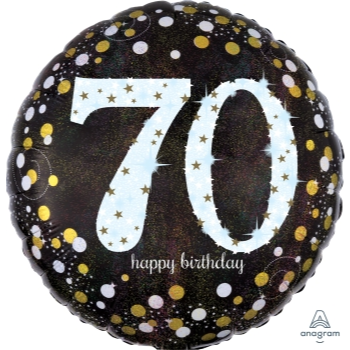 Picture of 70th - 18" FOIL BALLOON - SPARKLING BIRTHDAY