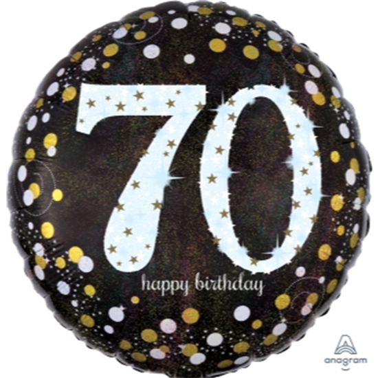 Image sur 70th - 18" FOIL BALLOON - SPARKLING BIRTHDAY