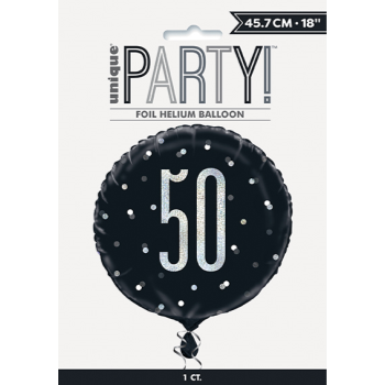 Picture of 50th - 18" FOIL BALLOON -  GLITZ BLACK