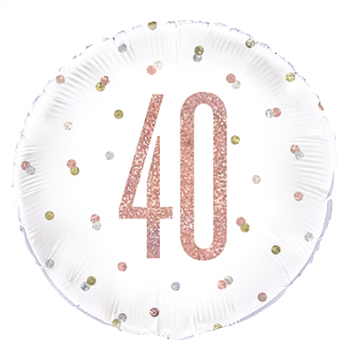 Image de 40th - 18" FOIL BALLOON - GLITZ ROSE GOLD