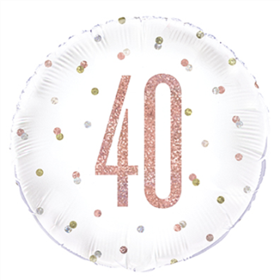 Picture of 40th - 18" FOIL BALLOON - GLITZ ROSE GOLD