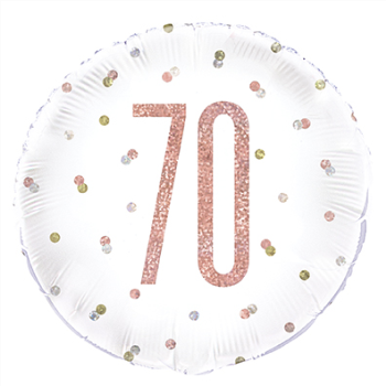 Picture of 70th - 18" FOIL  BALLOON - GLITZ ROSE GOLD