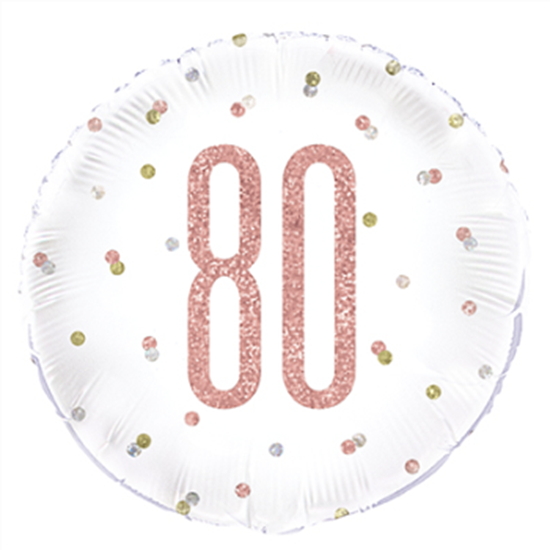 Image sur 80th - 18" FOIL BALLOON - GLITZ ROSE GOLD
