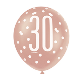 Image de 30th - 12" GLITZ ROSE GOLD BALLOONS