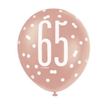 Image de 65th - 12" GLITZ ROSE GOLD BALLOONS