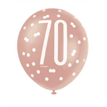 Picture of 70th - 12" GLITZ ROSE GOLD BALLOONS