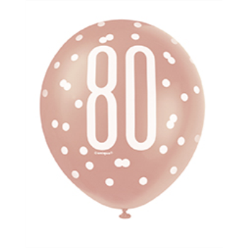 Image de 80th - 12" GLITZ ROSE GOLD BALLOONS