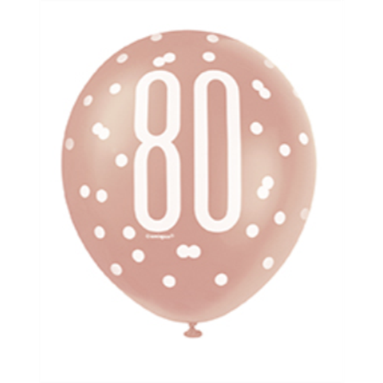 Picture of 80th - 12" GLITZ ROSE GOLD BALLOONS