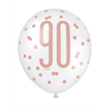 Picture of 90th - 12" GLITZ ROSE GOLD BALLOONS