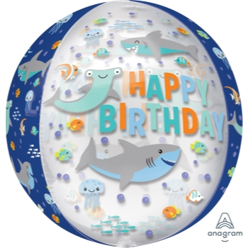 Image de HAPPY BIRTHDAY SHARK ORBZ BALLOON