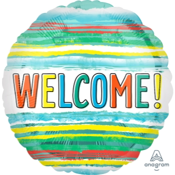 Image de 18" FOIL - WELCOME WATER COLOR STRIPES