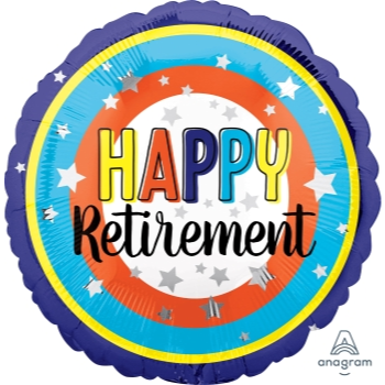 Image de 18" FOIL - HAPPY RETIREMENT COLORFUL CIRCLES