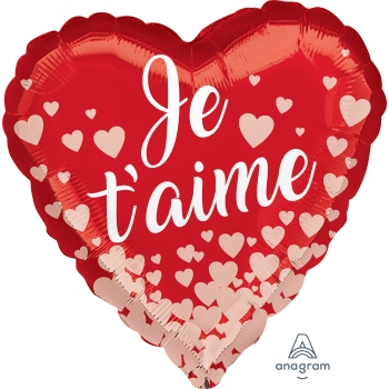 Picture of 18" FOIL - JE T'AIME ROSE GOLD HEARTS