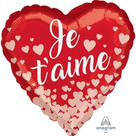 Image sur 18" FOIL - JE T'AIME ROSE GOLD HEARTS