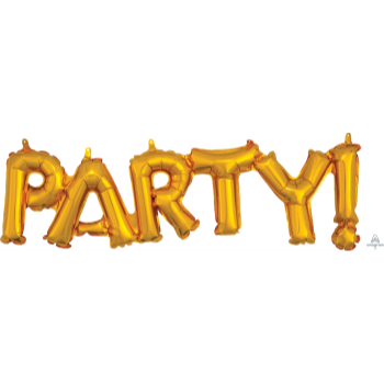 Image de FOIL BALLOON BANNERS - GOLD PARTY 16" AIR FILLED