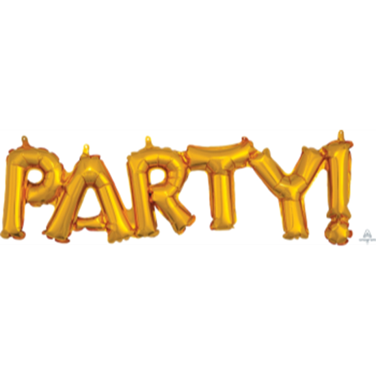 Image sur FOIL BALLOON BANNERS - GOLD PARTY 16" AIR FILLED