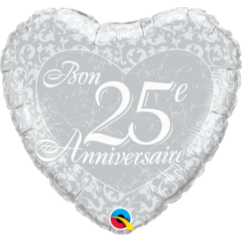 Image de 18" FOIL - 25E ANNIVERSAIRE HEART