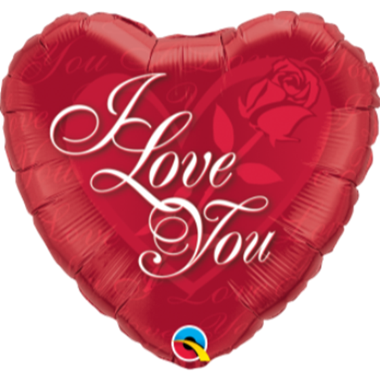 Picture of 18" FOIL - I LOVE YOU RED ROSE