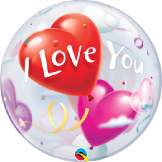 Picture of I LOVE YOU HEARTS BUBBLE BALLOON