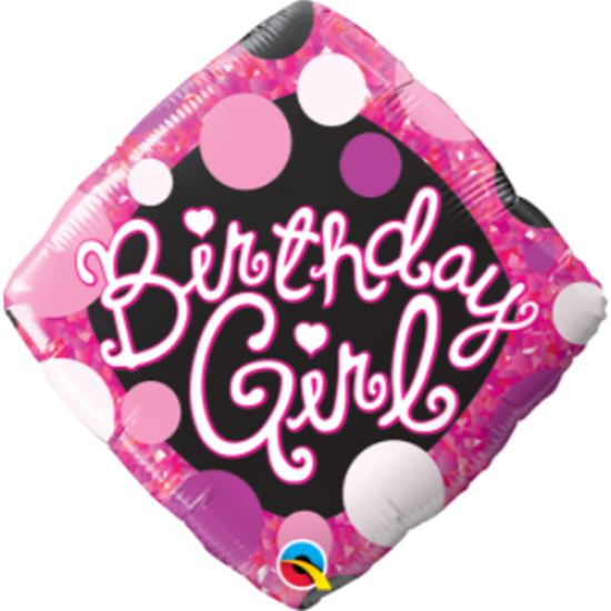 Image sur 18" FOIL - BIRTHDAY GIRL PINK & BLACK