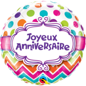 Image de 18" FOIL - JOYEUX ANNIVERSAIRE CHEVRON