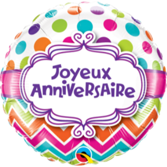 Image sur 18" FOIL - JOYEUX ANNIVERSAIRE CHEVRON