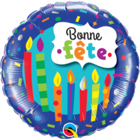 Picture of 18" FOIL - BONNE FÊTE CHANDELLES ET CONFETTIS