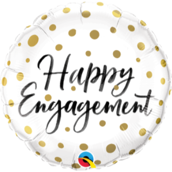 Image de 18" FOIL - HAPPY ENGAGEMENT GOLD POLKA DOT