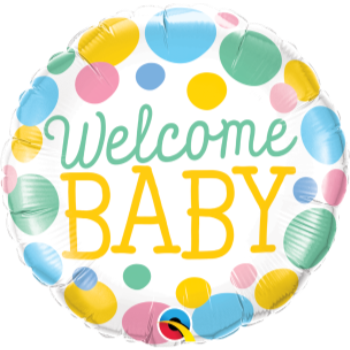 Image de 18"  FOIL - WELCOME BABY PASTEL POLKA DOT