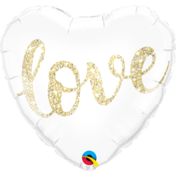 Picture of 18" FOIL - LOVE GOLD GLITTER