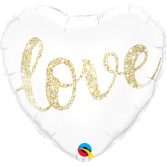 Image sur 18" FOIL - LOVE GOLD GLITTER