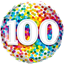 Image de 100th - 18" FOIL BALLOON - RAINBOW CONFETTI