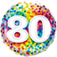 Image de 80th - 18" FOIL BALLOON - RAINBOW CONFETTI