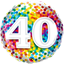 Image de 40TH - 18" FOIL BALLOON - RAINBOW CONFETTI