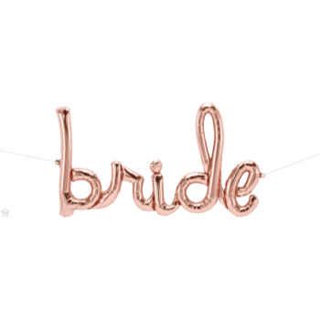 Image de 46"  MYLAR BALLOON BANNER SCRIPT - BRIDE - ROSE GOLD