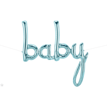 Image de 46" MYLAR BALLOON BANNER - SCRIPT BABY PASTEL BLUE