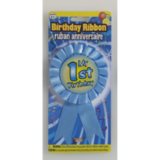 Image sur WEARABLES - RIBBON PIN - MY FIRST BIRTHDAY BLUE