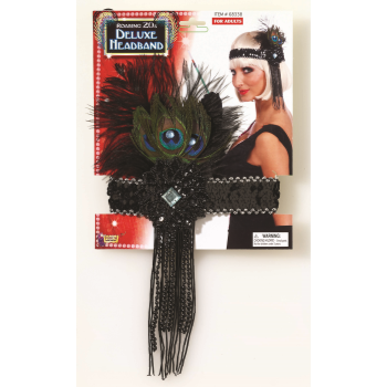 Image de 20'S FLAPPER HEADBAND WITH PEACOCK FEATHER