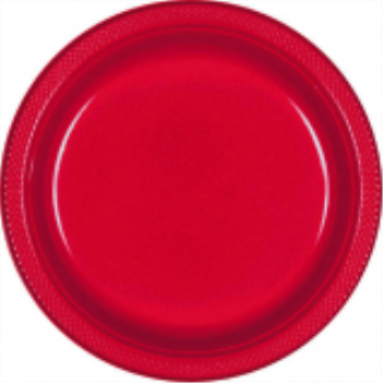 Picture of RED - 7" PLASTIC PLATE 
