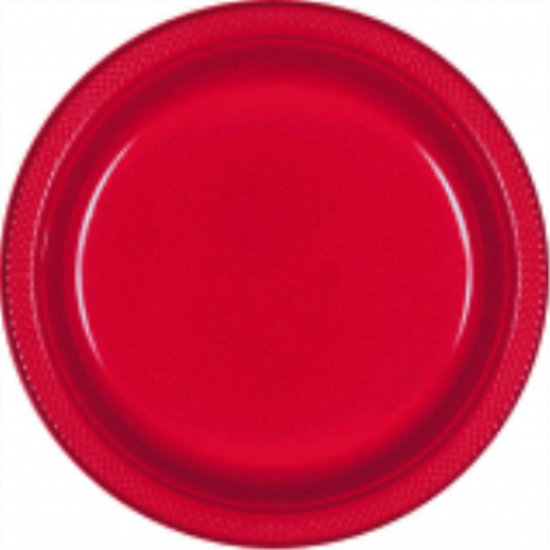 Picture of RED - 7" PLASTIC PLATE 