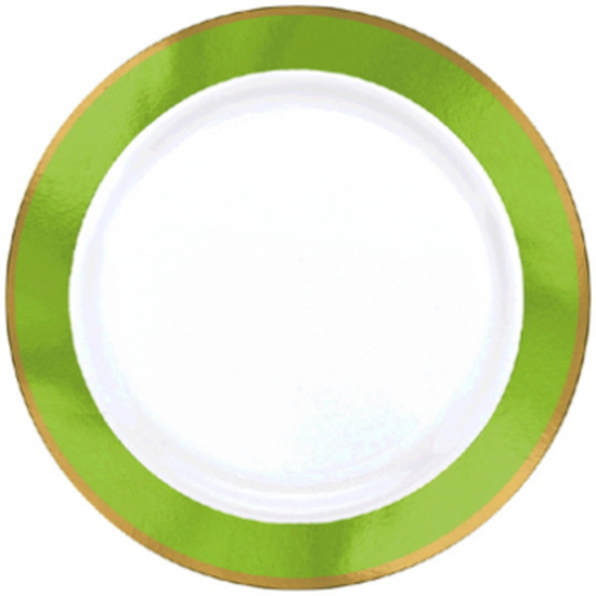 Image sur WHITE PREMIUM 6 1/4" PLASTIC PLATE WITH KIWI BORDER