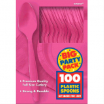 Image de BRIGHT PINK SPOONS - BIG PARTY PACK