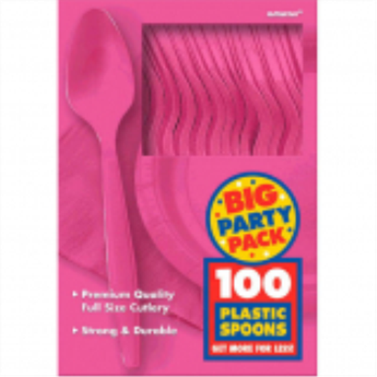 Picture of BRIGHT PINK SPOONS - BIG PARTY PACK