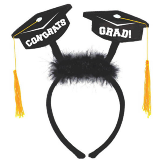 Picture of WEARABLES - GRAD CAP HEAD BOPPER WITH GOLD TASSEL