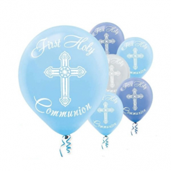 Image sur 12" LATEX BALLOONS - COMMUNION BLUE